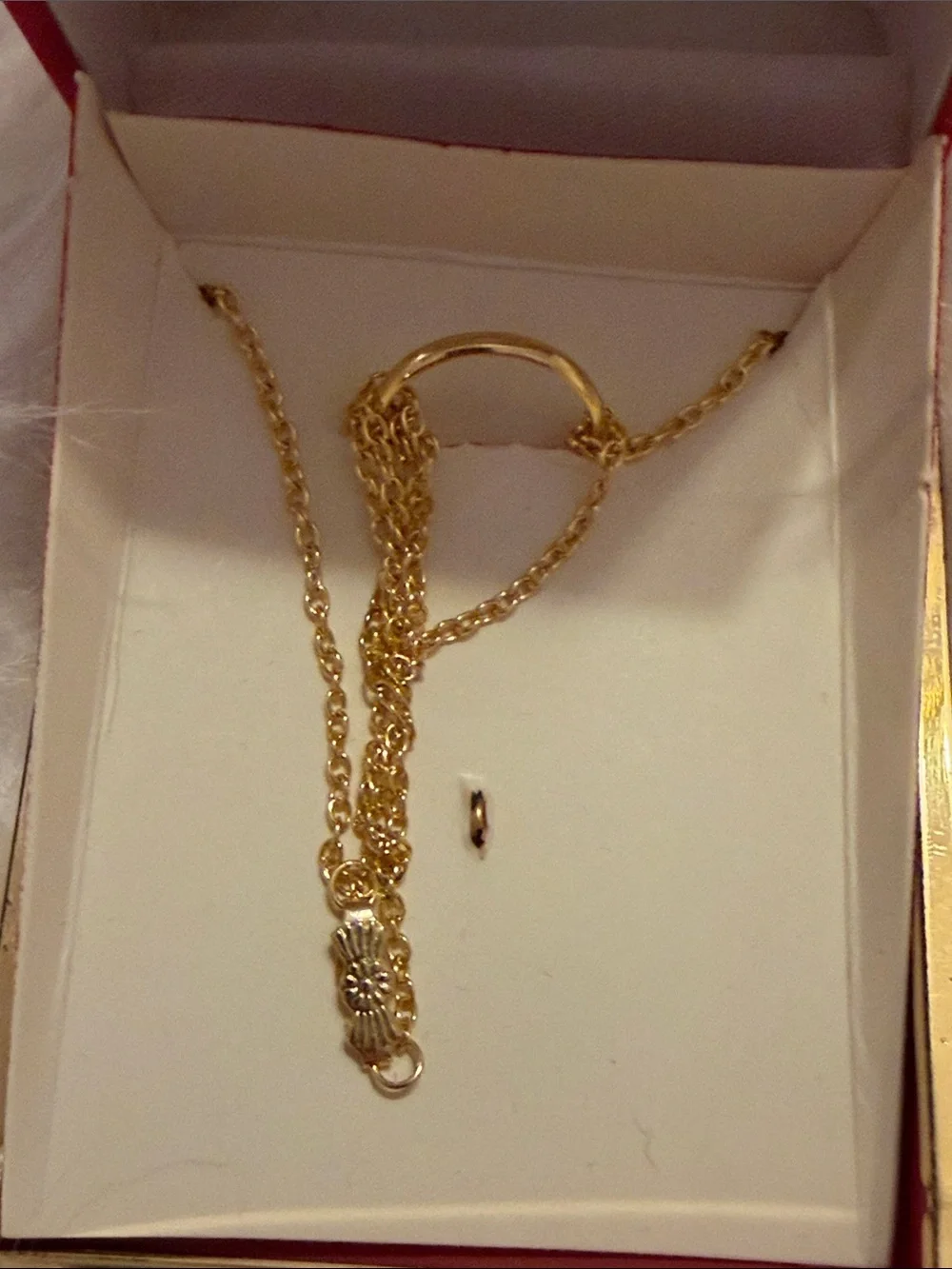 Vintage Disney Jiminy Cricket Adjustable Ring and Necklace Gold Tone Enameled - Picture 4 of 4